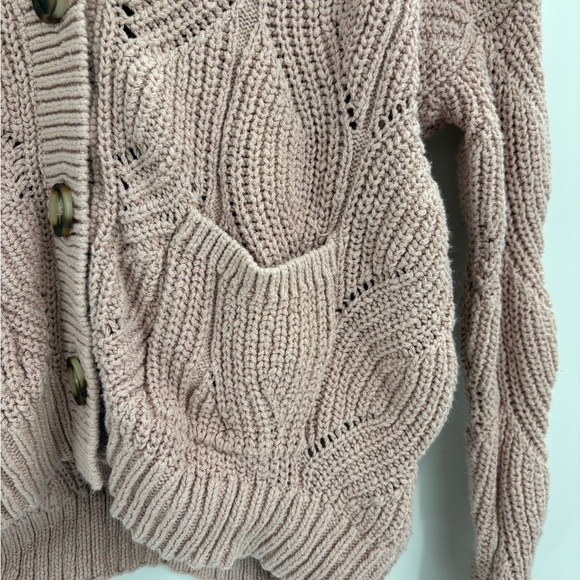 Madewell Mauve Pink Hillview pink cotton crochet knit Cardigan size xxs - Picture 5 of 16